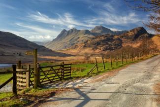 View of the Langdale Pikes, Lake District