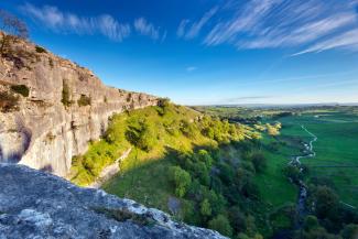 View of cliffs in Yorkshire Dales National Park