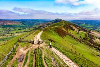 View of Mam Tor on a sunny day