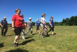 Nordic walking in the countryside