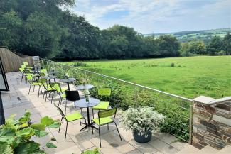 Outdoor seating for wedding at YHA Okehampton Bracken Tor