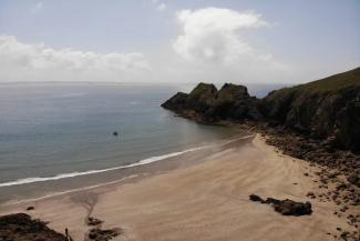 View of beach on Pembrokeshire coast