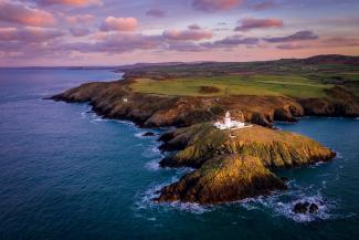 Aerial view of Strumble Head Lighthouse