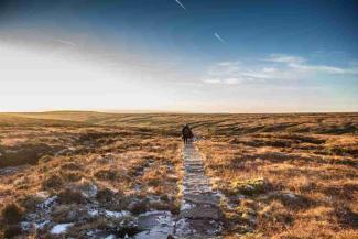 View of Pendle Hill, Lancashire, on a winter day