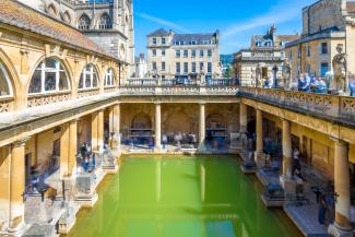 View of roman bath in Bath