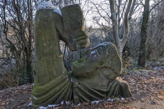 Sculpture on a frosty day