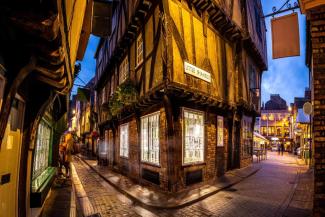 The shambles in York at night