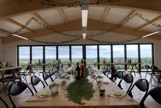 Table set up for wedding at YHA Okehampton Bracken Tor