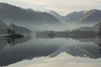 Reflection of trees in Ullswater, Lake District