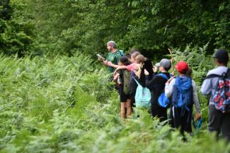 Group of school children on a residential at YHA Wye Valley