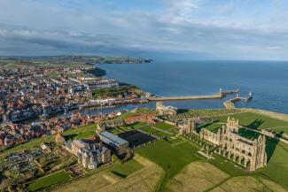 Aerial view of Whitby in North Yorkshire