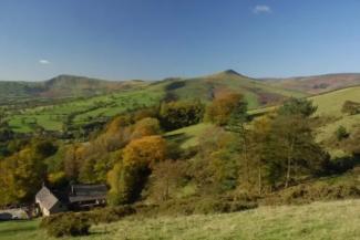 View over Peak District countryside