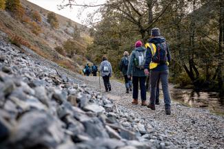 Walkers on a Festival of Walking walk from YHA Hartington Hall