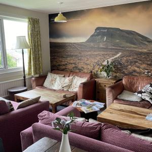 Lounge area with sofas and coffee tables