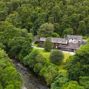 Aerial view of YHA Borrowdale