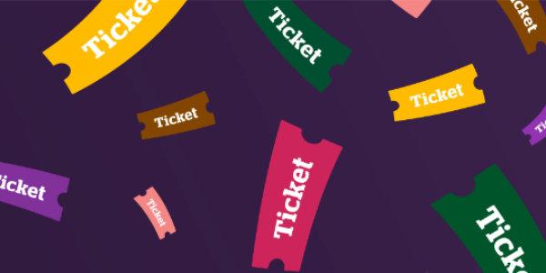 Raffle ticket illustration in winter colours 