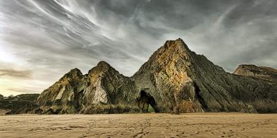 Three Cliffs Bay, jagged and dramatic, Gower