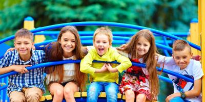 Children at a funfair