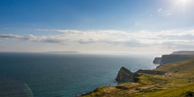 Walking and Rambling around Lulworth Cove, view of sea