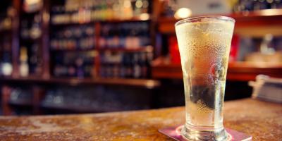 Cold Glass of Cider on a Pub Bar