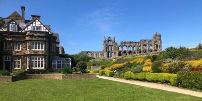 YHA Whitby hostel next to Whitby Abbey ruins