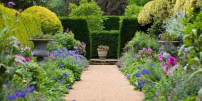 Country garden with path up the middle