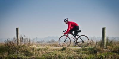 Cyclist on a country road