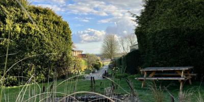 Grounds with trees and lawn area at YHA Cholderton Stonehenge