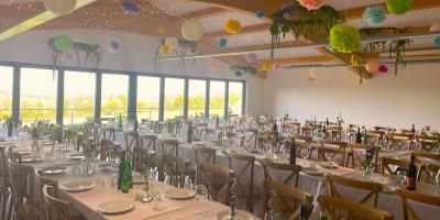 Function room set for a wedding at YHA Okehampton Bracken Tor