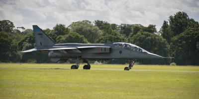 RAF Cosford, jet preparing for take off