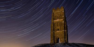 Glastonbury Tor with starlight