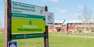 YHA National Forest entrance sign