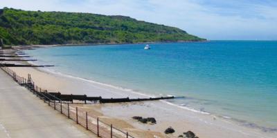 View of Totland beach from the hostel