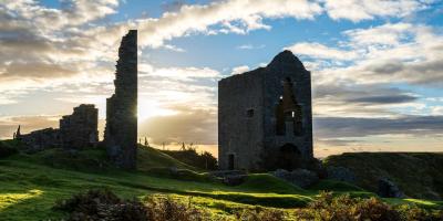 Abandoned Cornish tin mine buildings