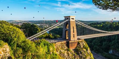 View of Bristol bridge on a sunny day