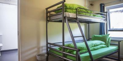 Double bed with single bunk