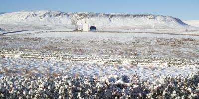 View of YHA Langdon Beck in the snow