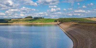 View of Derwent Reservoir in Durham on a sunny day