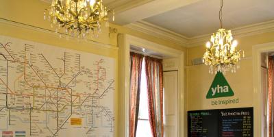 Lounge with map of the London Underground on the wall