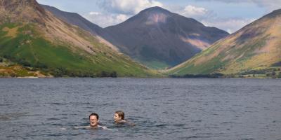 Relaxing swim in Wast Water