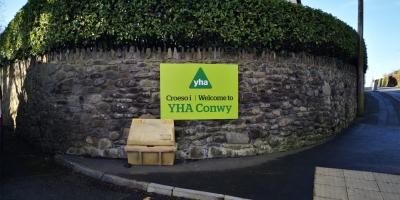 Welcome to YHA Conwy sign