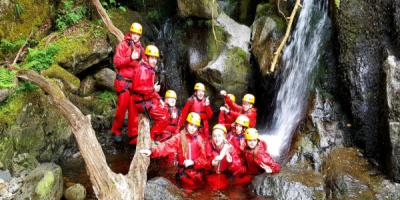 Children group Ghyll scrambling