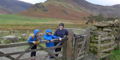 Family in front of Keswick Mountain