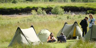 Children camping on an The Outward Bound Trust residential