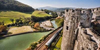 Railway line near Conwy Castle