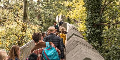 Children walking on the walls in York