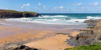 Large sandy beach with views onto the sea