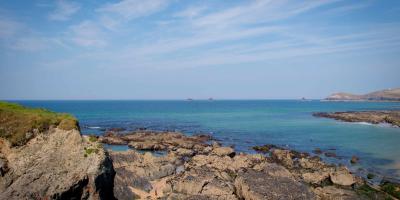 Landscape panorama of Treyarnon Bay