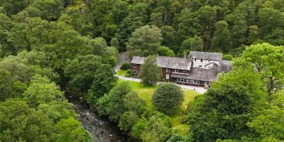 Aerial view of YHA Borrowdale