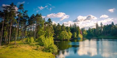 Countryside and lake view